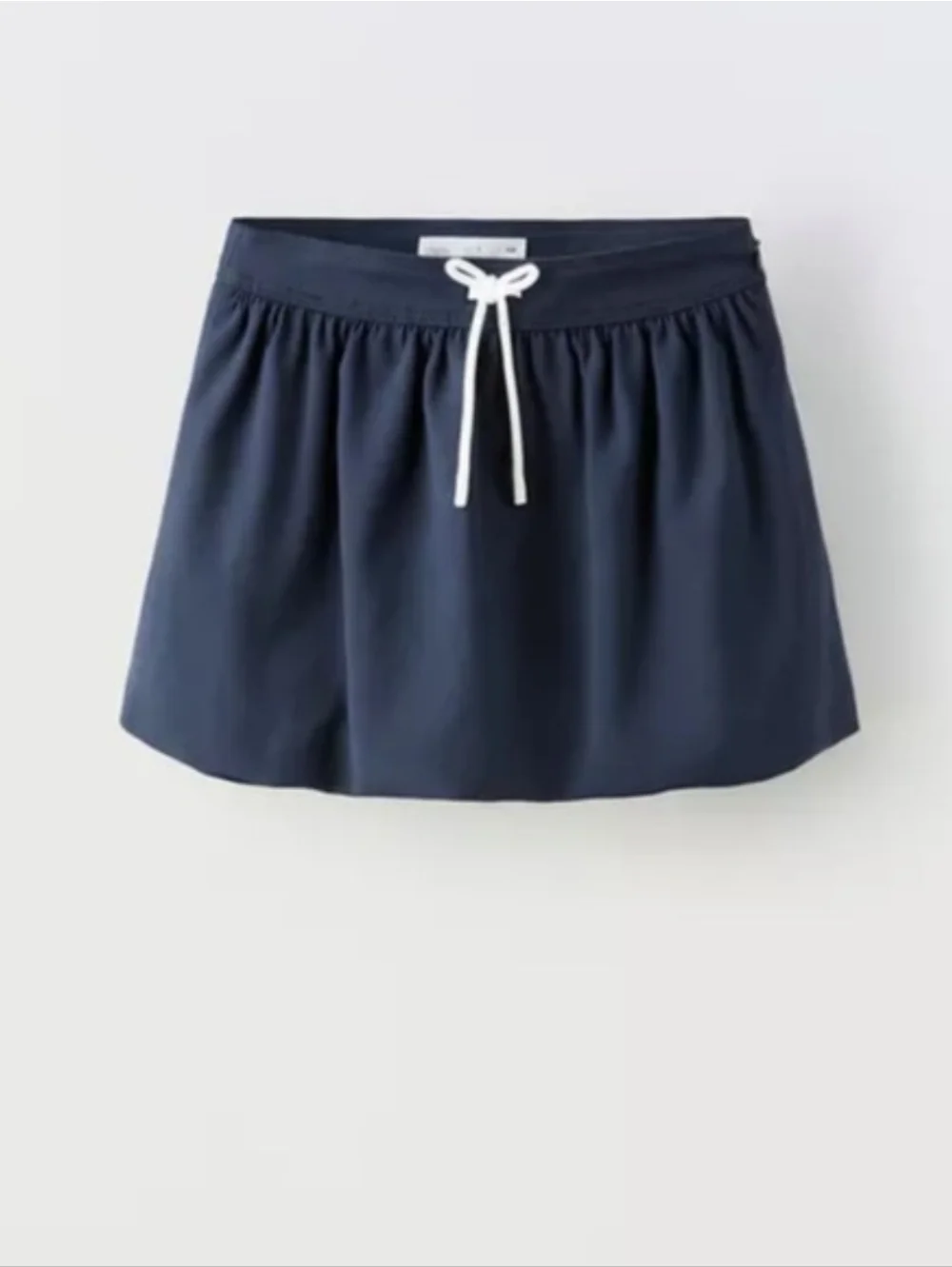 Zara Balloon Mini Skirt Navy Size 10 NWT